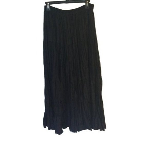 Tour Of France Dresses & Skirts - Black Crinkle Twist Maxi Skirt 3 Tier One Size Boho